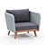Natural Gray Grace Bay Armchair 3D model small image 1