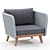 Natural Gray Grace Bay Armchair 3D model small image 4