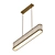 Sleek Brass and Linen Pendant 3D model small image 1