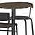 Modern Anthracite Bar Table Set 3D model small image 2