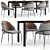 Elegant Neva Table & Colello Chair 3D model small image 1