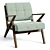 Mid-Century-Inspired Tufted Armchair 3D model small image 1