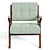 Mid-Century-Inspired Tufted Armchair 3D model small image 2