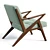 Mid-Century-Inspired Tufted Armchair 3D model small image 4