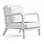 Elegant Mid-Century Linen Armchair 3D model small image 6