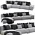 Contemporary NEOWALL Modular Sofa 3D model small image 1