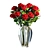 Elegant Red Rose Bouquet 3D model small image 1