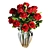 Elegant Red Rose Bouquet 3D model small image 3