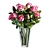 Elegant Pink Roses Bouquet 3D model small image 1
