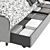 IKEA HAUGA Bed Set: Drawers & Bedside Table 3D model small image 4
