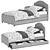 IKEA HAUGA Bed Set: Drawers & Bedside Table 3D model small image 5