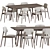 Larson Frey Dining Set | Elegant Marble & Wood Design 3D model small image 1