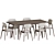 Larson Frey Dining Set | Elegant Marble & Wood Design 3D model small image 2