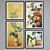 Modern Classic Set of 4 Oil Painted Picture Frames 3D model small image 5