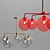 Elegant Glass 5-Light Chandelier 3D model small image 2