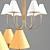 Elegant Swoop Arm Chandelier 3D model small image 2