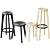 Ariake Dovetail Barstool Set 3D model small image 1