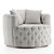 Retro Swivel Tufted Barrel Chair 3D model small image 2