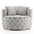 Retro Swivel Tufted Barrel Chair 3D model small image 3