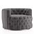 Retro Swivel Tufted Barrel Chair 3D model small image 7