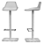 Modern Central Leg Bar Stool 3D model small image 3