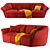 Modern Modular Sofa: Natuzzi Italia TIMELESS 3D model small image 3