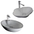 Modern Washbasin Set with Faucets 3D model small image 2