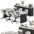 Sleek Black & Gray Meeting Table 3D model small image 1