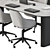 Sleek Black & Gray Meeting Table 3D model small image 3