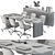 Sleek Black & Gray Meeting Table 3D model small image 6