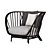 Elegant Kyoto Rattan Armchair 3D model small image 2