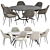 Elegant Brooke Dining Set 3D model small image 1