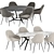 Elegant Brooke Dining Set 3D model small image 2