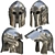 Medieval Armor Barbuta Helmet 3D model small image 1