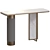 Sleek Stone Top White Gold Console 3D model small image 2