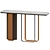 Sleek Marble & Metal Console 3D model small image 1