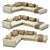 Modern Arflex Rendezvous Sectional 3D model small image 1