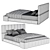 Natuzzi Briq Bed: Modern Design & Unparalleled Comfort 3D model small image 3