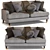 Gray Elegance: Woven Fabric 3-Seater Sofa 3D model small image 6