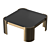 Elegant Brass and Black Glass Coffee Table 3D model small image 1