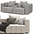 Freeman Double Sofa - Modern Style 3D model small image 3