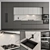 Sleek Black & Gray Marble Kitchen 3D model small image 1