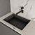 Sleek Black & Gray Marble Kitchen 3D model small image 4