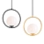 Elegant Black Gold Pendant Light 3D model small image 1