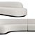 Boomerang Bliss Cream Sofa 3D model small image 3