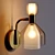 Elegant Brass & Tinted Glass Wall Lamp 3D model small image 3