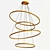 Swirl Gold LED Chandelier 3D model small image 3