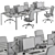 Gray Employee Desk Set 3D model small image 6