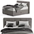 Sleek Gray Bed: Stylish and Comfortable 3D model small image 1