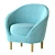 Wolsi Happy Mint Chair: Luxurious Comfort in Vibrant Elegance 3D model small image 1